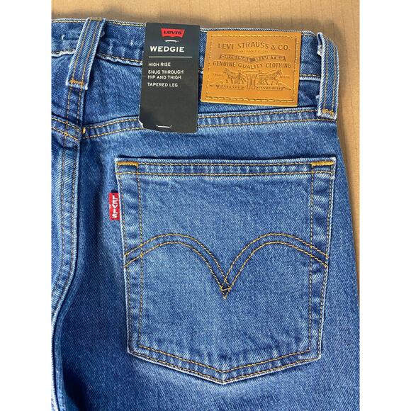 NWT LEVI'S JEANS BLUE WEDGIE PREMIUM ICON FIT ANKLE CHARLESTON MOVES DENIM TAPER - Picture 12 of 15